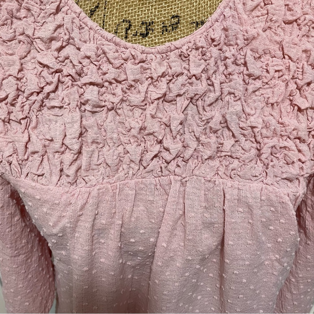 Pink Textured Blouse - Picture 3 of 9